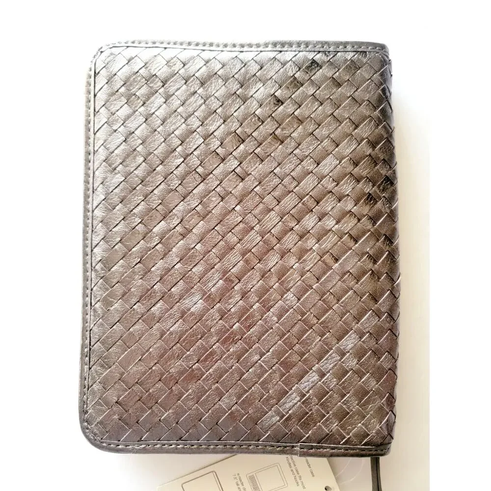 NWT Elliott Lucca Graphite Woven Leather Kindle Nook E-Reader Case